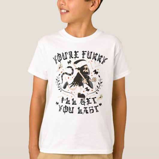 Funny Grim Reaper Skeleton Halloween Costume T-shirt (Voorkant)