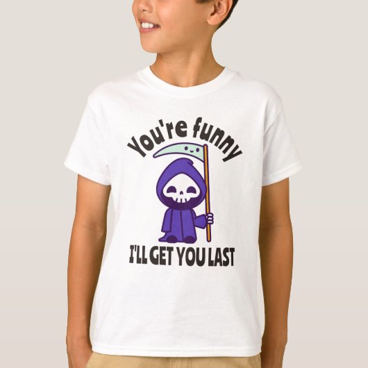 Funny Grim Reaper Skeleton Halloween Costume T-shirt (Voorkant)