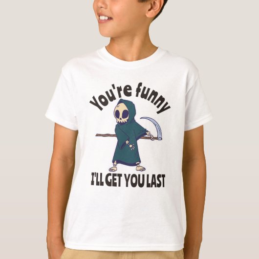 Funny Grim Reaper Skeleton Halloween Costume T-shirt (Voorkant)