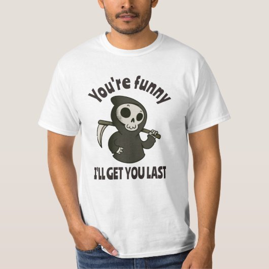 Funny Grim Reaper Skeleton Halloween Costume T-shirt (Voorkant)