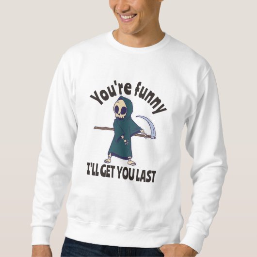 Funny Grim Reaper Skeleton Halloween Costume Trui (Voorkant)