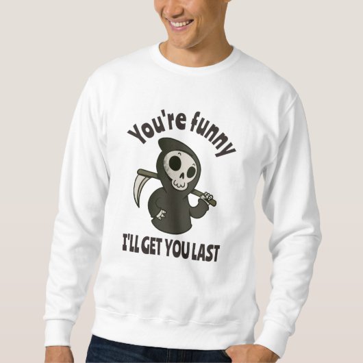 Funny Grim Reaper Skeleton Halloween Costume Trui (Voorkant)