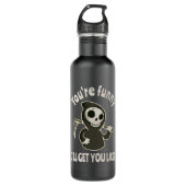Funny Grim Reaper Skeleton Halloween Costume Waterfles (Voorkant)