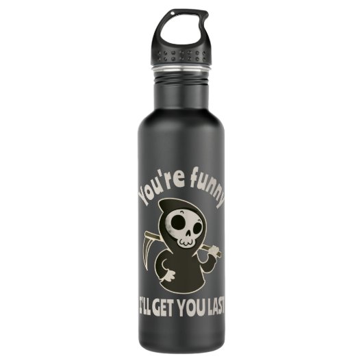 Funny Grim Reaper Skeleton Halloween Costume Waterfles (Voorkant)