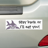 Funny Grinning Gray Shark Cartoon Bumpersticker (Op auto)