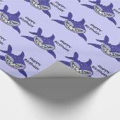 Funny Grinning Shark Happy Birthday Giftwrap Cadeaupapier (Hoek)