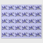 Funny Grinning Shark Happy Birthday Giftwrap Cadeaupapier (Vlak)