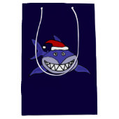Funny Grinning Shark kerstcadeau Medium Cadeauzakje (Voorkant)