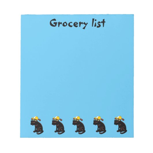 Funny Grocery List voor kinderen Notitieblok (Voorkant)