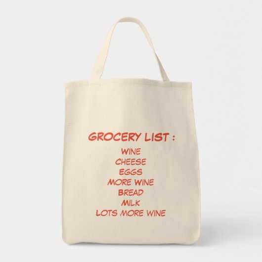 Funny Grocery Quote Canvas tas (Voorkant)