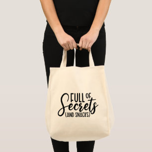 Funny Grocery Shopping Bag, Secret Snacks Canvas t Tote Bag