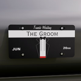 Funny Groom Black Tuxedo Wedding Car License Bord Nummerplaat