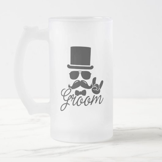 Funny Groom Gift for Bachelor Party & Wedding Matglas Bierpul (Links)