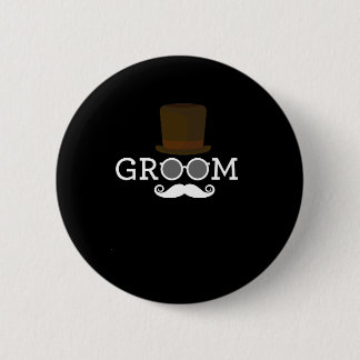 Funny Groom Mustache & Pet voor Bachelor's Party Ronde Button 5,7 Cm