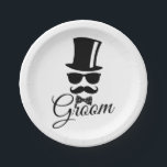 Funny groom papieren bordje<br><div class="desc">Grappig en stijlvol ontwerp voor mannen, hoofdzakelijk voor de klassieke en de hipstermannen.</div>