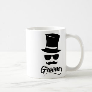 Funny Groom Shirt White for Men Pet and Mustache T Koffiemok