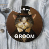 Funny groomkat ronde button 6,0 cm (In situ)