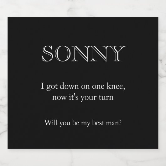 Funny Groomsman Gift Black and White Bier Etiket (Enkel label)