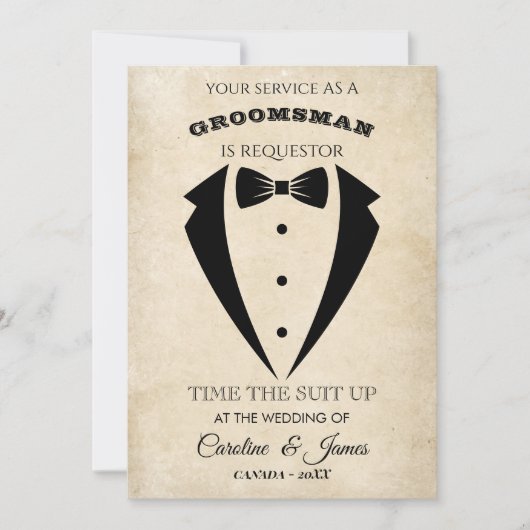 Funny Groomsman Invitation (Voorkant)
