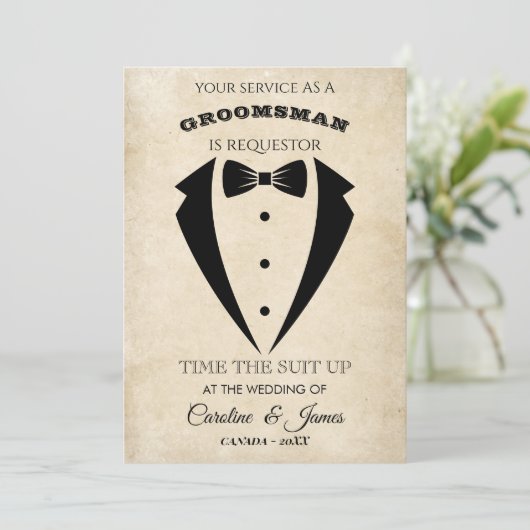 Funny Groomsman Invitation (Staand voorkant)