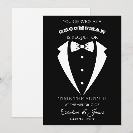 Funny Groomsman Invitation (Voorkant / Achterkant)