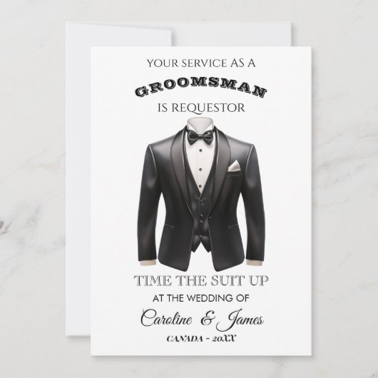 Funny Groomsman  Invitation (Voorkant)