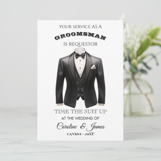 Funny Groomsman  Invitation (Staand voorkant)