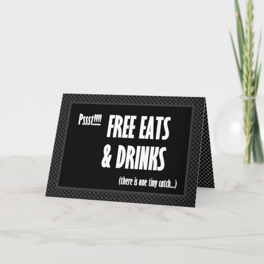 Funny Groomsman Invitation Free Food and Drink (Voorkant)