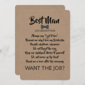 Funny Groomsman of Best Man Job Voorstel Kaart (Voorkant / Achterkant)