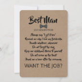 Funny Groomsman of Best Man Job Voorstel Kaart (Voorkant)