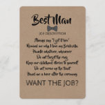 Funny Groomsman of Best Man Job Voorstel Kaart<br><div class="desc">"BEST MAN JOB DESCRIPTION" Modern en grappig beste man- of groomsman-voorstelkaarten.</div>