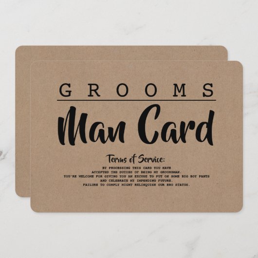 Funny Groomsman of Best Man Service proposal Kaart (Voorkant / Achterkant)