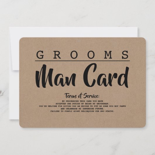 Funny Groomsman of Best Man Service proposal Kaart (Voorkant)