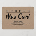 Funny Groomsman of Best Man Service proposal Kaart<br><div class="desc">"Grooms MAN KAART" Moderne en grappige beste man,  groomsman-voorstelkaarten.</div>