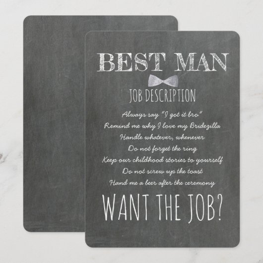 Funny Groomsman of Best Man Voorstel Kaart (Voorkant / Achterkant)
