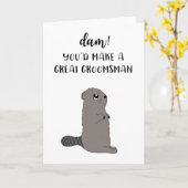 Funny Groomsman Proposal Card Kaart (Gele Bloem)