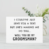 Funny Groomsman voorstel Kaart | Man van Eer Kaart (Staand voorkant)