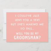 Funny Groomsman voorstel Kaart | Pastel perzik Kaa (Voorkant)