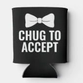 Funny Groomsman Wedding Bro Voorstel Zwarte Beer Blikjeskoeler (Achterkant)