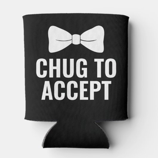 Funny Groomsman Wedding Bro Voorstel Zwarte Beer Blikjeskoeler (Achterkant)