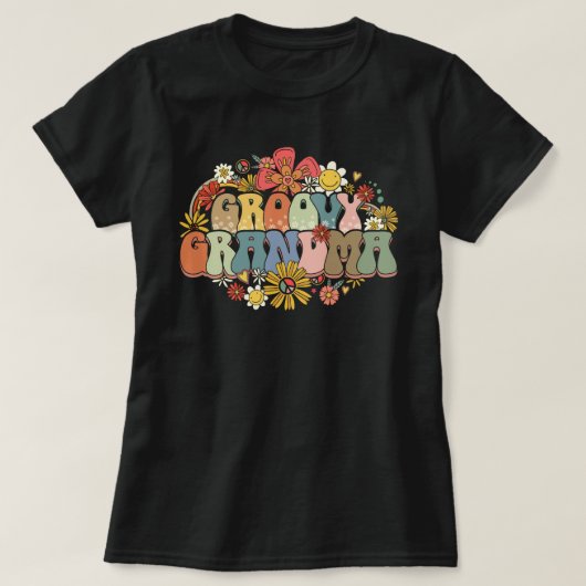 Funny Groovy Grandma T-Shirt voor vrouwen (Design voorkant)