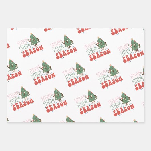 Funny Groovy kerst 1970 Inpakpapier Vel (Voorkant 3)