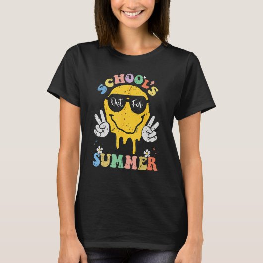 Funny Groovy School's Out For Summer Graduation Te T-shirt (Voorkant)