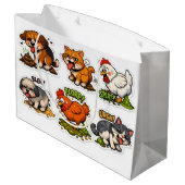 Funny Gross Animals Pooping Cartoon Groot Cadeauzakje (Achterkant Gekanteld)