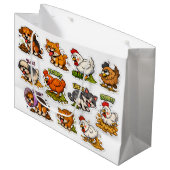 Funny Gross Animals Pooping Cartoon Groot Cadeauzakje (Voorkant Gekanteld)