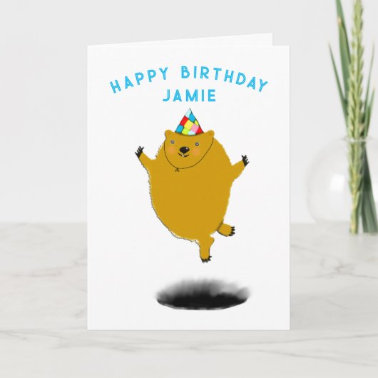 Funny Groundhog Day Birthday Kaart (Voorkant)