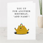 Funny Groundhog Day Birthday Kaart (Voorkant)
