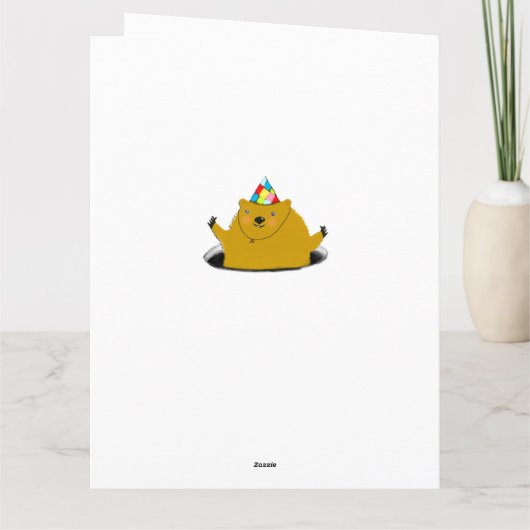 Funny Groundhog Day Birthday Kaart (Achterkant)