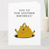 Funny Groundhog Day Birthday Kaart (Voorkant)