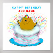 Funny Groundhog Day Birthday Poster (Voorkant)